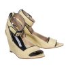 Shoes Diane von Furstenberg | Diane Von Furstenberg - Beige Woven Peep Toe Wedges Sz 7.5