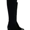 Shoes Delman | Delman - Black Suede Tall Boots Sz 7.5