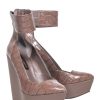 Shoes BCBG Max Azria | Bcbg Max Azria - Taupe Reptile Print Wedges W/ Ankle Strap Sz 6