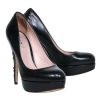 Shoes Miu Miu | Miu Miu - Black Leather Platform Pumps Sz 6.5