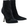 Shoes Giuseppe Zanotti | Giuseppe Zanotti - Black Suede Short Boots W/ Jewel Heel Sz 9