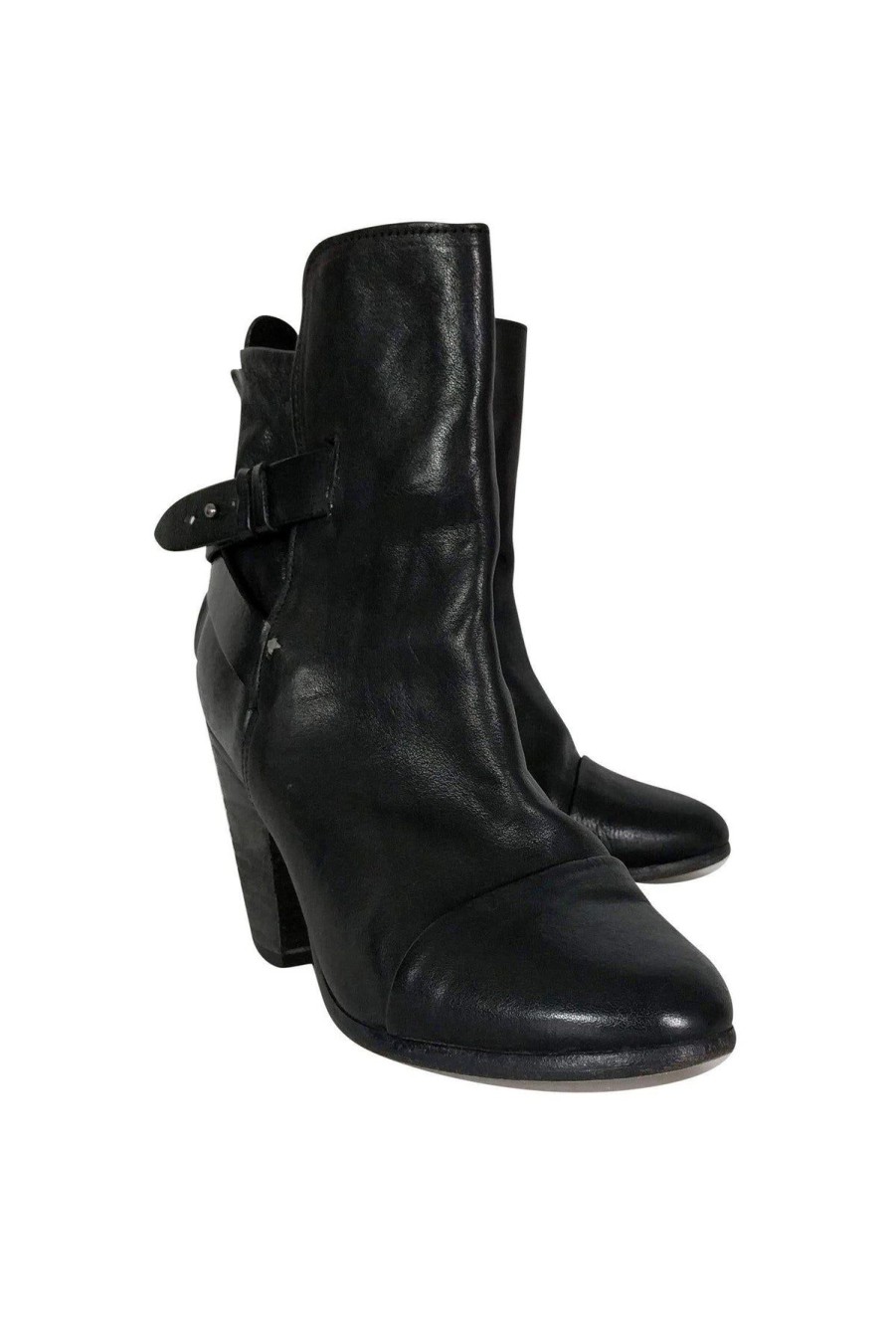 Shoes Rag & Bone | Rag & Bone - Black Leather Ankle Booties Sz 8.5