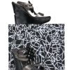 Shoes Diane von Furstenberg | Diane Von Furstenberg - Silver & Black Leather Strappy Platform "Odette" Wedges Sz 8.5