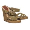 Shoes Christian Louboutin | Christian Louboutin - Gold Sparkly Woven Wedges W/ Bow Sz 10