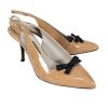 Shoes Tom Ford | Tom Ford - Nude Patent Leather Slingback Heels W/ Ribbon Bows Sz 9