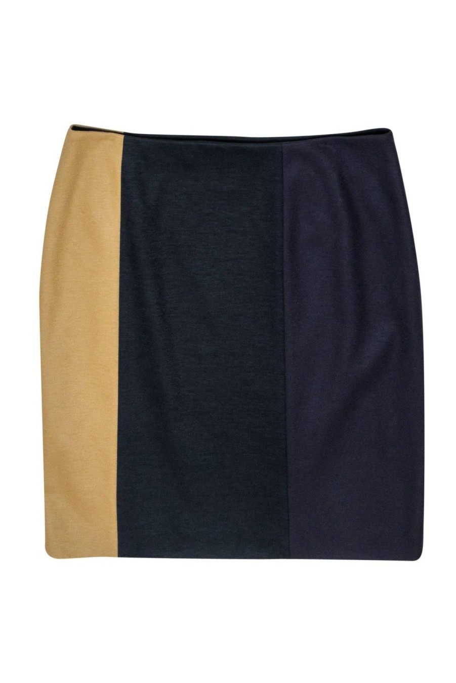 Clothing Hugo Boss | Hugo Boss - Tan, Black & Purple Wool Blend Pencil Skirt Sz 10