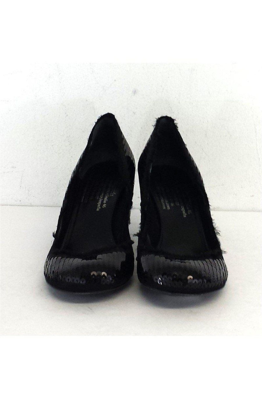 Shoes Pedro Garcia | Pedro Garcia - Black Satin Sequin Heels Sz 6