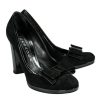 Shoes Casadei | Casadei - Black Suede Pumps W/ Bow Sz 6