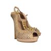 Shoes Alexander McQueen | Alexander Mcqueen - Nude Gold Studded Slingback Pumps Sz 9