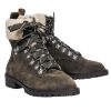 Shoes Rebecca Minkoff | Rebecca Minkoff - Olive Suede Lace-Up Combat Boots W/ Faux Shearling Trim Sz 6.5