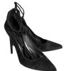 Shoes Joie | Joie - Black Suede Anklewrap Pumps Sz 8