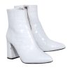 Shoes Alice & Olivia | Alice & Olivia - White Faux Croc Textured Short Boots Sz 5