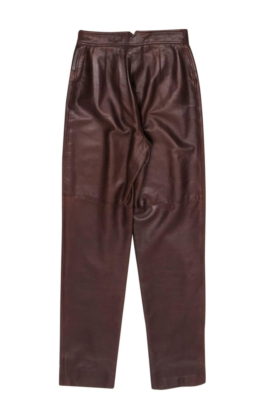 Clothing Burberry | Burberry - Vintage Smooth Brown Leather Pants Sz 2