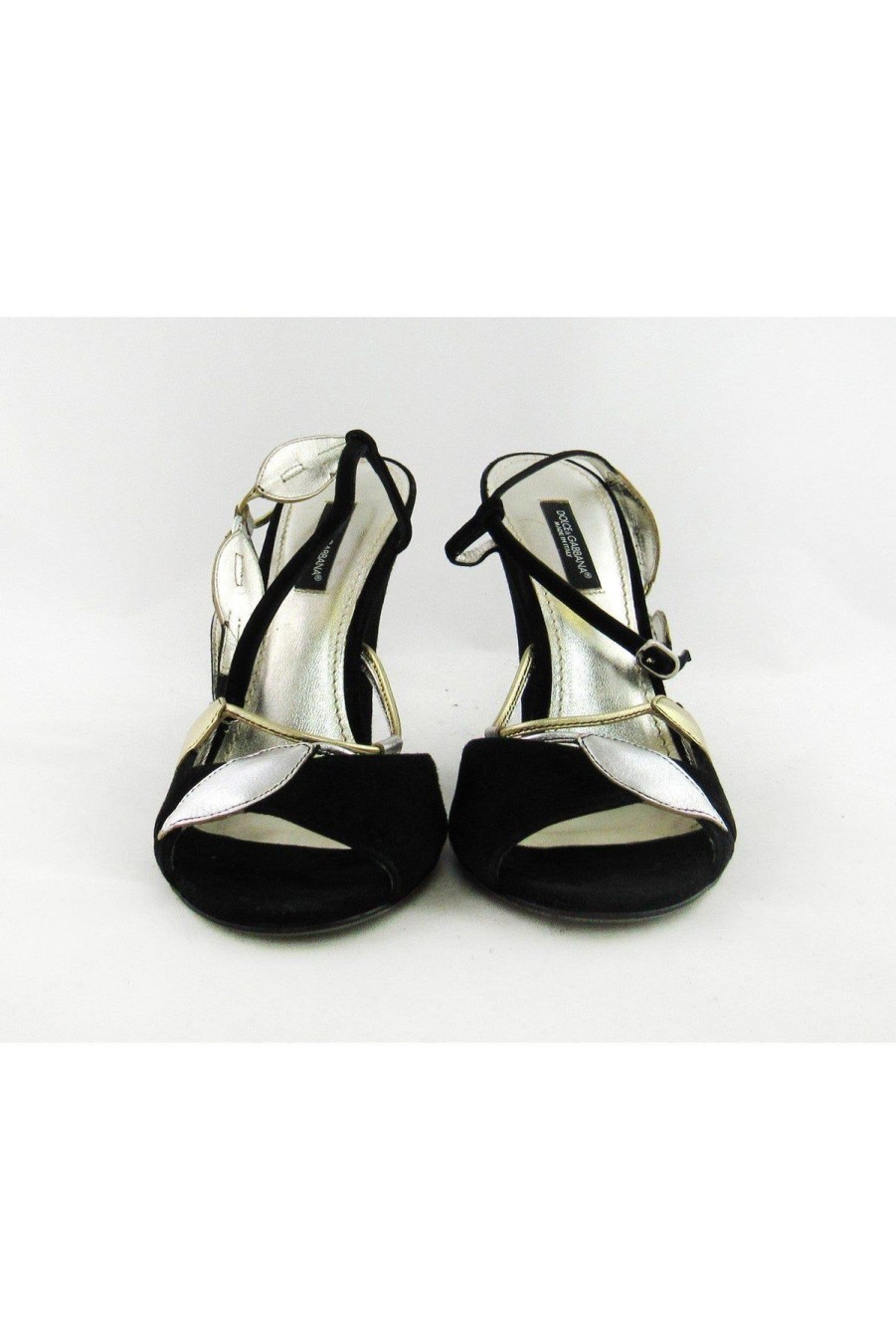 Shoes Dolce & Gabbana | Dolce & Gabbana - Black Suede Leaf Wedges Sz 6