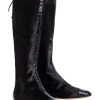 Shoes Oscar de la Renta | Oscar De La Renta - Brown Calf Lace-Up Knee High Boots Sz 5.5