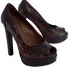 Shoes Donald J Pliner | Donald J Pliner - Dark Brown Snakeskin Leather Pumps Sz 9