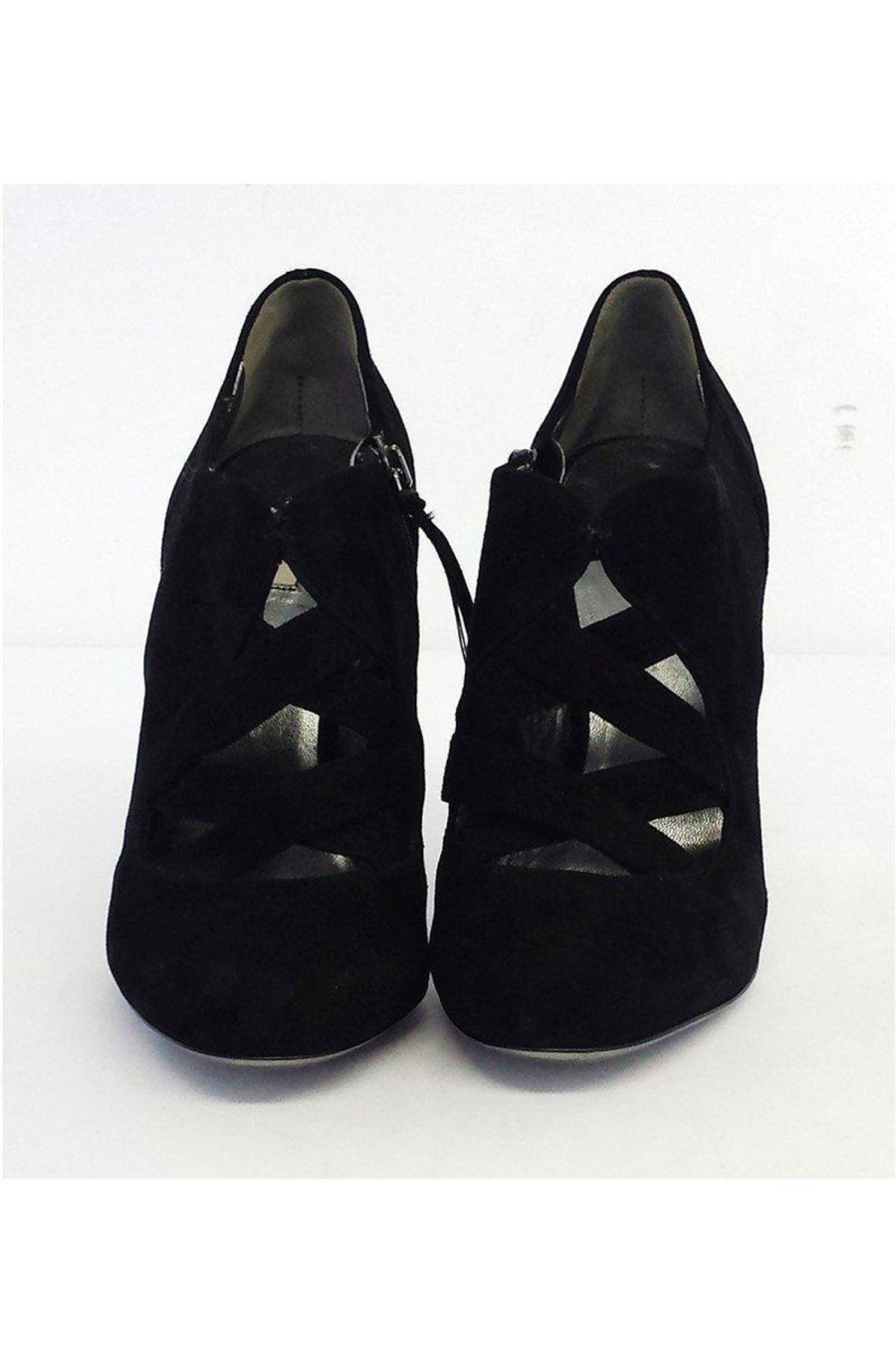 Shoes Miu Miu | Miu Miu - Black Suede Booties Sz 9.5