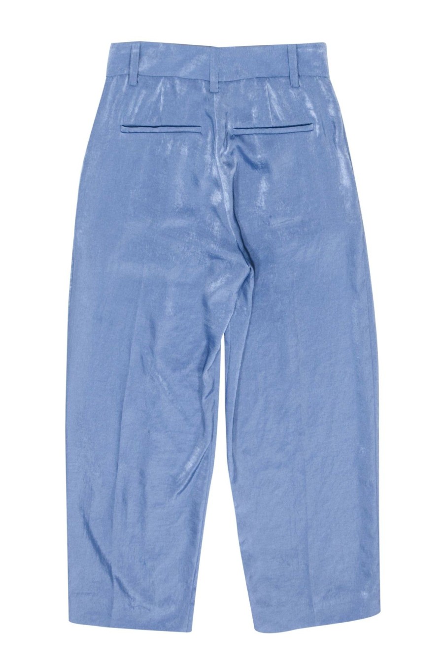 Clothing Vince | Vince - Blue Satin High-Waisted Ankle Pants W/ Tapered Leg Sz 0