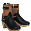 Shoes Loeffler Randall | Loeffler Randall - Black & Tan Clog-Style Heeled Booties Sz 9