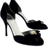 Shoes Stuart Weitzman | Stuart Weitzman - Black Satin Jeweled Peep Toe Heels Sz 10