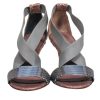 Shoes Claudia Ciuti | Claudia Ciuti - Rose Gold & Grey Snakeskin Textured Strappy Sandals Sz 6.5