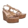 Shoes Kate Spade | Kate Spade - Tan Patent Leather Strappy Cork Wedges Sz 8