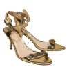 Shoes Loeffler Randall | Loeffler Randall - Gold Crackle Anklestrap Kitten Heels Sz 11