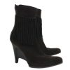 Shoes Helmut Lang | Helmut Lang - Brown Suede Fringe Booties Sz 9