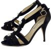 Shoes Oscar de la Renta | Oscar De La Renta - Black Satin & Pearl Heels Sz 6