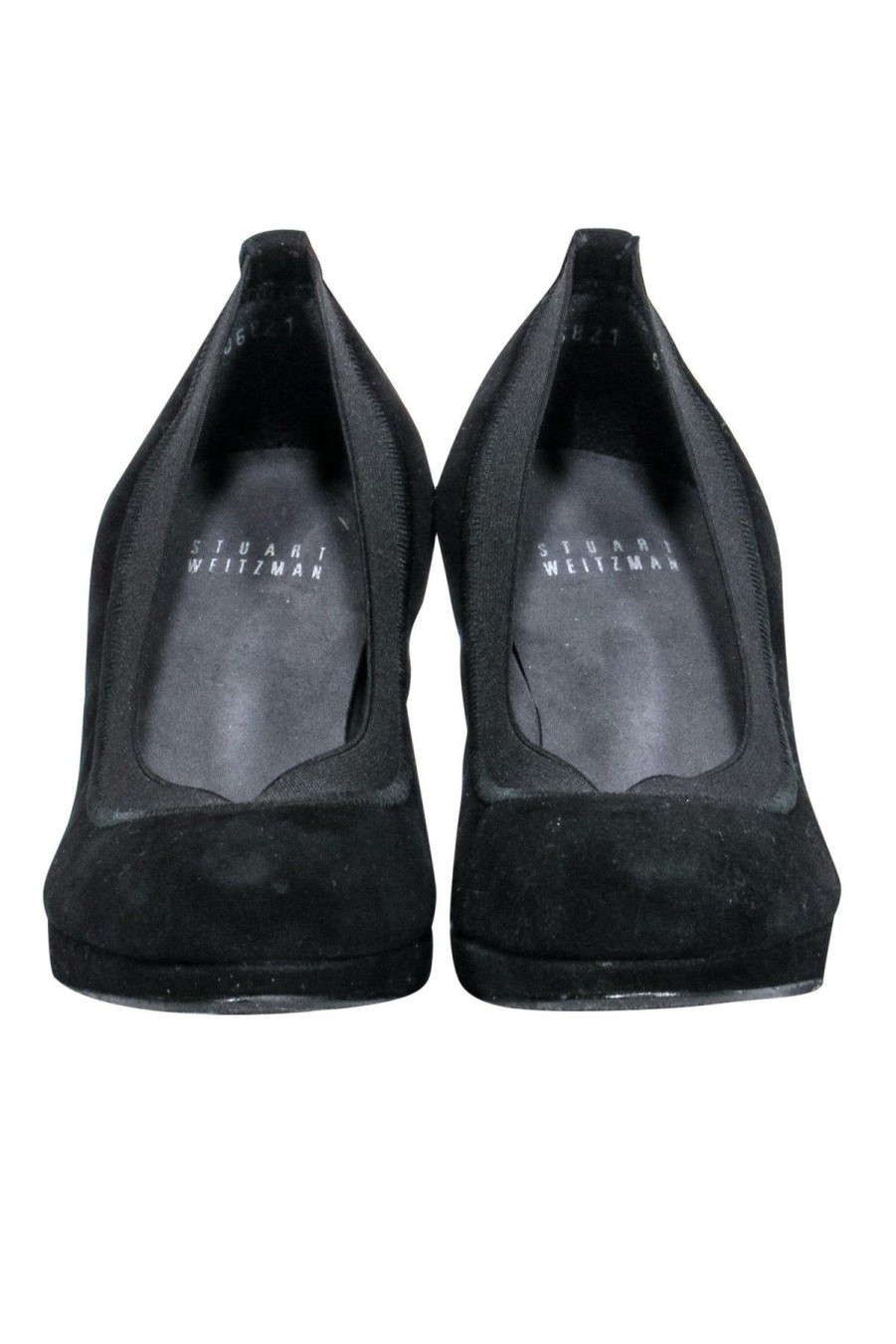 Shoes Stuart Weitzman | Stuart Weitzman - Black Suede Rounded Toe Pumps Sz 5