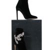 Shoes Giuseppe Zanotti | Giuseppe Zanotti - Black Velvet Booties W/ Crystal Embellishment Sz 8