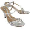 Shoes Via Spiga | Via Spiga - Silver Leather Strappy Heels Sz 6