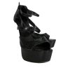 Shoes Alice & Olivia | Alice & Olivia - Black Embossed Platform Pumps Sz 9