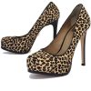 Shoes Pour La Victoire | Pour La Victoire - Ivette Leopard Print Pony Hair Platform Pumps Sz 8