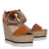 Shoes See by Chloe | See By Chloe - Burnt Orange Suede Woven Platform Espadrilles Sz 6