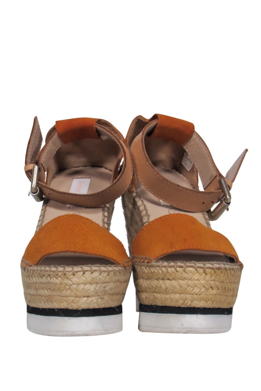 Shoes See by Chloe | See By Chloe - Burnt Orange Suede Woven Platform Espadrilles Sz 6