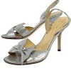 Shoes Kate Spade | Kate Spade - Silver Metallic Leather Bow Heels Sz 6.5