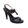 Shoes Max Mara | Max Mara - Black Leather Tie Front Heels Sz 9