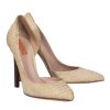 Shoes Reed Krakoff | Reed Krakoff - Cream Snakeskin Pointed Toe Pumps Sz 8.5