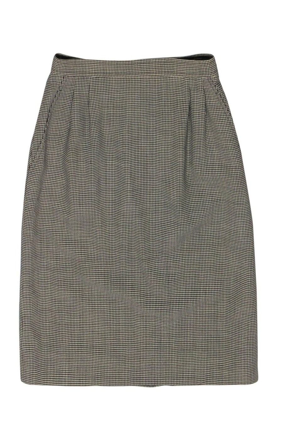 Clothing Yves Saint Laurent | Yves Saint Laurent - Houndstooth Wool Pencil Skirt Sz 6