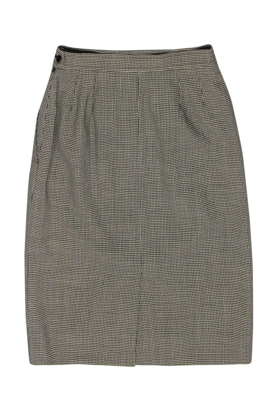 Clothing Yves Saint Laurent | Yves Saint Laurent - Houndstooth Wool Pencil Skirt Sz 6