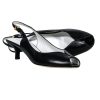 Shoes Bruno Magli | Bruno Magli - Black Leather Peep Toe Slingback Kitten Heels Sz 6