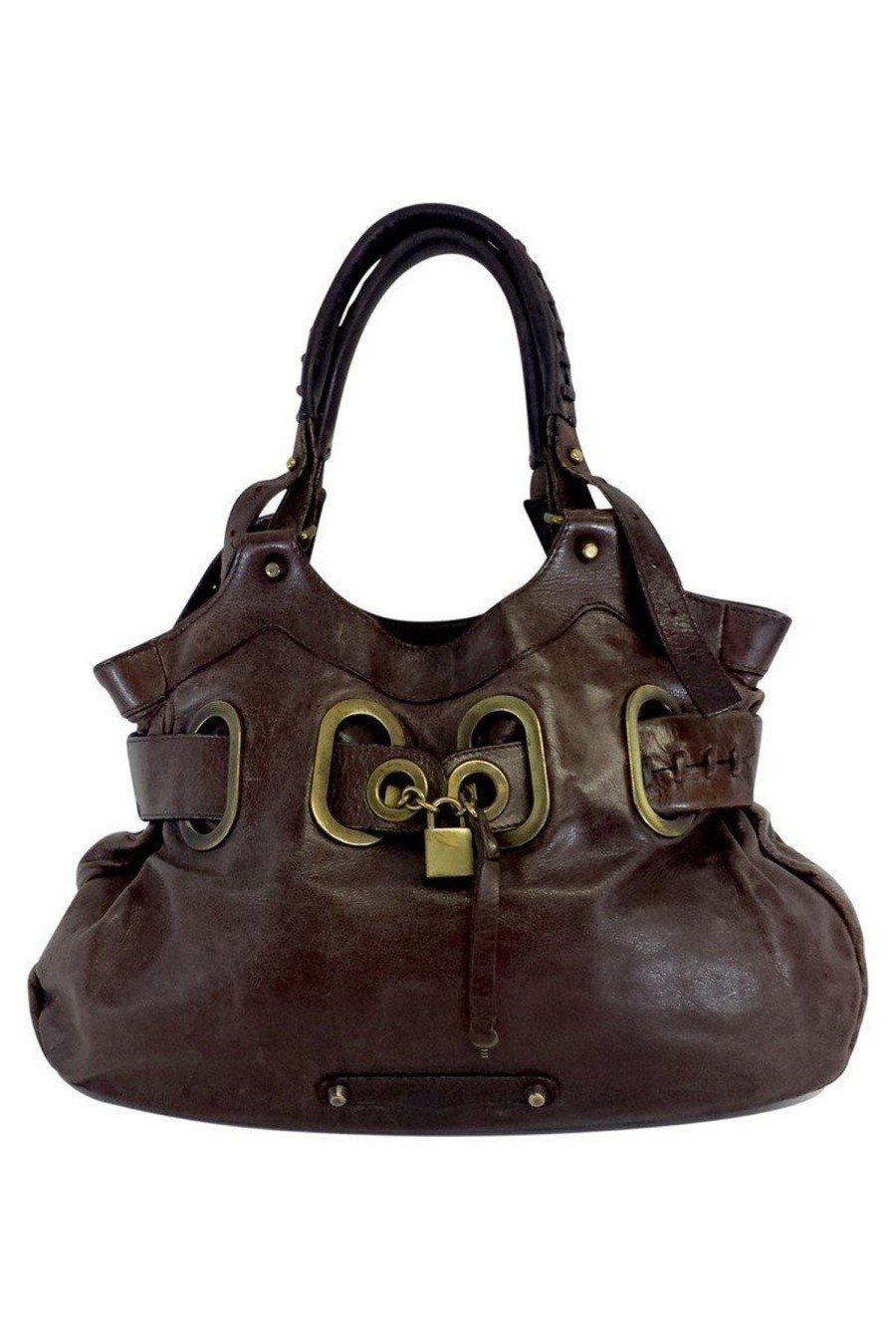 Bags Barbara Bui | Barbara Bui - Brown Leather Lock Charm Bag