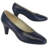 Shoes Delman | Delman - Navy Leather Pointed Toe Heels Sz 5.5